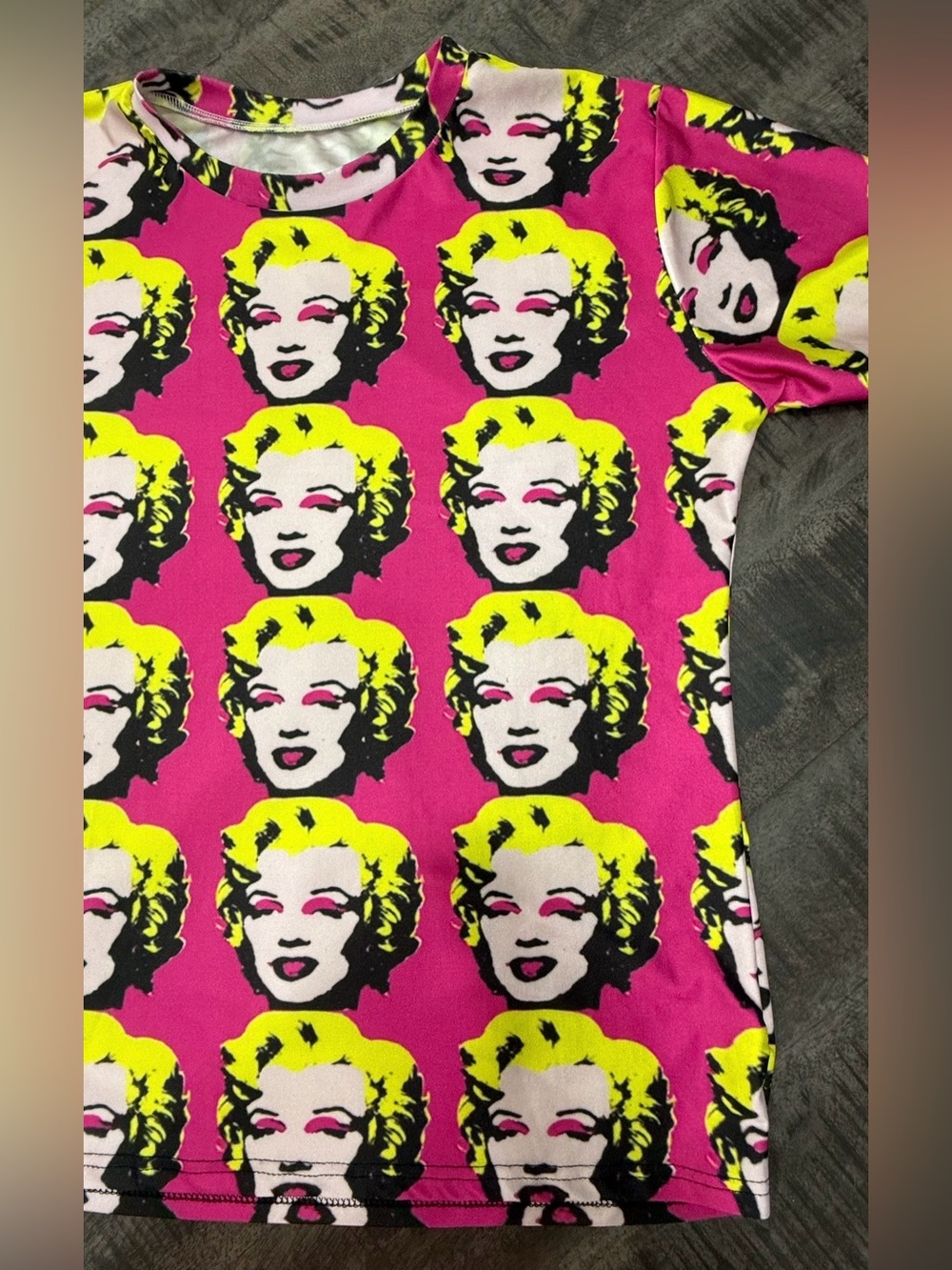 VINTAGE/Pop Art Pink & Yellow Graphic Tee - Picture 2 of 5